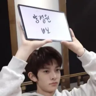 🥰 양정원
바보 เกาหลี, ป้าย, ถือ, คน, แท็บเล็ต telegram sticker
