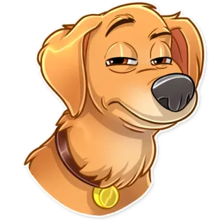 😑 หมา, โกลเด้น รีทรีฟเวอร์, สัตว์, สัตว์เลี้ยง, การ์ตูน, สติกเกอร์ telegram sticker