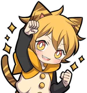 ✊ 애니메이션, 만화, 귀여운, 고양이, 반짝이, 귀여움, 만화 telegram sticker