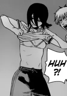 🤍 HUH?! Anime, Ragazza, Confusione, Maglietta sollevata, Domanda whatsapp sticker
