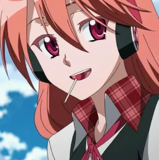 😀 Chelsee Akame ga Kill! Anime, Chelsee, Akame ga Kill, Dziewczyna, Słuchawki, Lizak telegram sticker