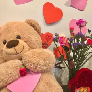 ❤️ boneka beruang, bunga, hati, hari valentine, romantis, cinta telegram sticker