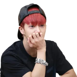 🤔 man, red hair, portrait, serious, fashion, korean telegram sticker