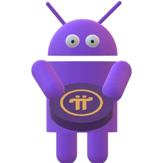 🦾 android, pi, criptovaluta, viola, moneta, tecnologia, valuta digitale telegram sticker