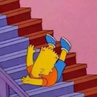 😑 Bart Simpson The Simpsons Cartoon, Herbst, Treppe, Unfall, Humor, Comedy, Die Simpsons whatsapp sticker