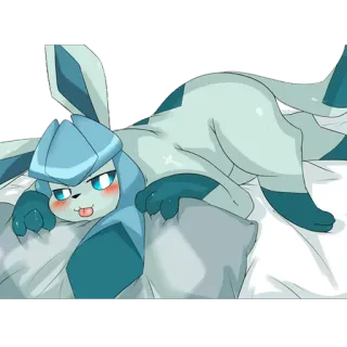😘 Glaceon Pokemon pokemon, givrali, type glace, mignon, couché telegram sticker