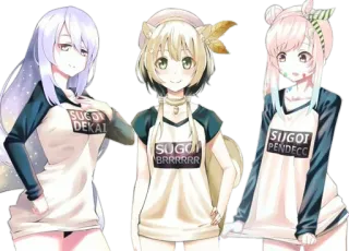 😒 SUGOI
DEKAI
SUGOI
BRRRRR
SUGOI
PENDECC Anime Mädchen, Japanischer Text, Cartoon, Niedlich, Fanart whatsapp sticker