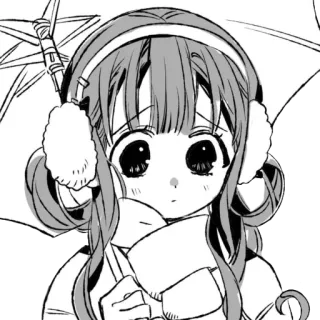 ☹️ Anime, Mangá, Garota, Inverno, Protetores de ouvido, Cachecol telegram sticker
