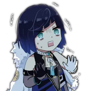 😨 Yelan Genshin Impact Anime, Yelan, Genshin Impact, Chibi, Gra wideo, Słodkie telegram sticker
