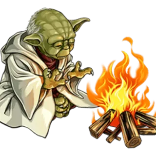 😥 Yoda Star Wars yoda, fuego, jedi, star wars, personaje telegram sticker