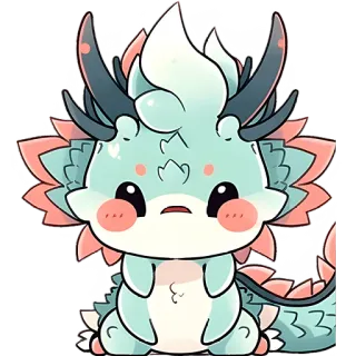 😳 Drache, niedlich, kawaii, Monster, Fantasy, Tier, Aufkleber, Cartoon telegram sticker