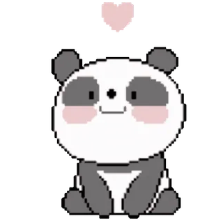 ☺️ panda, pixel art, cute, animal telegram sticker