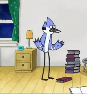 👾 Mordecai Regular Show Mordecai, Regular Show, Cartoon, Animated, Angry, Bird whatsapp sticker