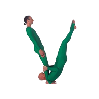 🅰 yoga, human, flexibility, letter, green, acrobatics telegram sticker