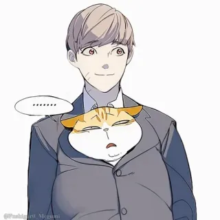 🌩 ... мужчина, кот, мультфильм, аниме, костюм, манга, персонаж whatsapp sticker