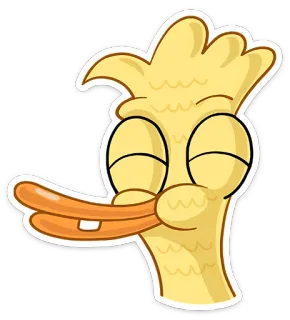 ☺️ pato, dibujos animados, animal, amarillo, pegatina whatsapp sticker
