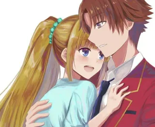 ⭐ Anime, Pasangan, Karakter, Ilustrasi, Kartun, Kasih sayang telegram sticker