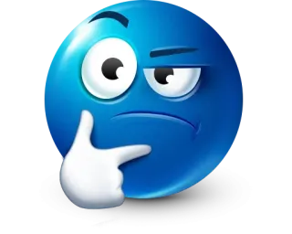 🤩 Emoji, Pensando, Reflexionando, Pregunta, Duda, Hmm whatsapp sticker