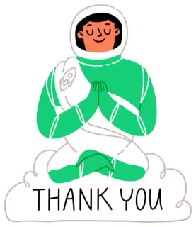 🙏 THANK YOU astronauta, gracias, gratitud, espacio, meditación, namaste, paz telegram sticker