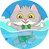 🏊‍♂️ Katze, Schwimmen, Cartoon, Tier, Wasser, Süß whatsapp sticker