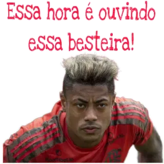😒 Essa hora é ouvindo essa besteira! sticker, meme, football, soccer, person, sport, phrase telegram sticker