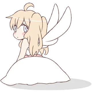 😒 Animé, Fée, Chibi, Mignon, Robe, Ailes telegram sticker