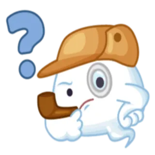 ❓ 유령, 탐정, 질문, 생각, 미스터리 telegram sticker