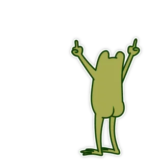 🖕 frog, middle finger, offensive, rude, cartoon, gesture telegram sticker