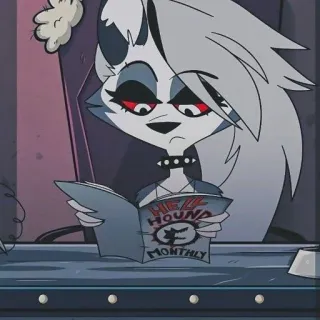 😶 Loona Helluva Boss HELL HOUND MONTHLY Helluva Boss, Loona, Piekielny ogar, Kreskówka, Magazyn, Demon telegram sticker