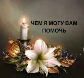 🕯️ ЧЕМ Я МОГУ ВАМ ПОМОЧЬ bougie, fleur, lys, aide, assistance, ornement telegram sticker