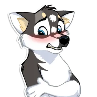 😋 lobo, desenho animado, animal, fofo, peludo, cachorro telegram sticker