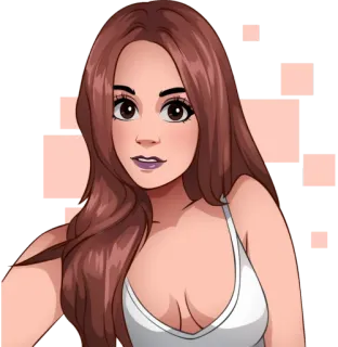 😟 dibujo animado, mujer, retrato, ilustración, femenina, personaje telegram sticker