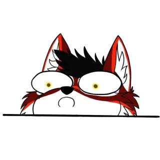 😳 여우, 만화, 동물, 놀란 telegram sticker