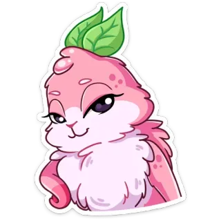 😒 น่ารัก, สัตว์, สีชมพู, กระต่าย, การ์ตูน, สติกเกอร์, แปลก telegram sticker
