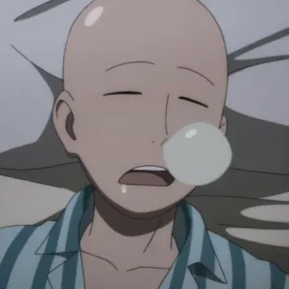 📎 Saitama One-Punch Man Anime, One Punch Man, Saitama, Sueño, Burbuja telegram sticker