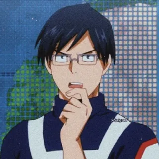 😃 Tenya Iida My Hero Academia อนิเมะ, มายฮีโร่ อคาเดเมีย, เท็นยะอีดะ, ตัวละคร, ฮีโร่, แว่นตา telegram sticker