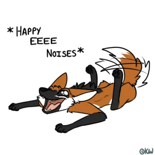 🤩 * HAPPY EEEE Noises * volpe, animale, cartone animato, felice telegram sticker