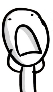 😱 chocado, surpreso, desenho animado, reação, emoção, animado, simples whatsapp sticker
