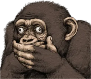 🙊 kera, monyet, kejutan, terkejut, horor, ketakutan, kartun, binatang, primata telegram sticker