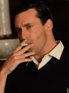 👻 Don Draper Mad Men Rauchen, Zigarette, Mann, Vintage, TV-Show, Mad Men, Don Draper telegram sticker