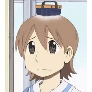 😔 anime, personaggio, triste, carino, ritratto telegram sticker