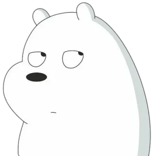 🤨 Ice Bear We Bare Bears cartoon, bear, ice bear, white bear, wary, disinterested telegram sticker