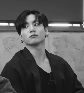 ▪️ Jungkook K-POP, BTS, 歌手, 白黒, ジョングク whatsapp sticker