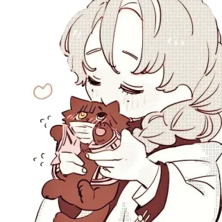 😘 Anime, Kawaii, Carino, Bambino, Gatto, Animale telegram sticker