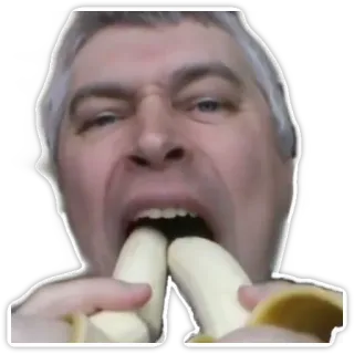 🍌 plátano, hombre, comiendo, comida, divertido telegram sticker