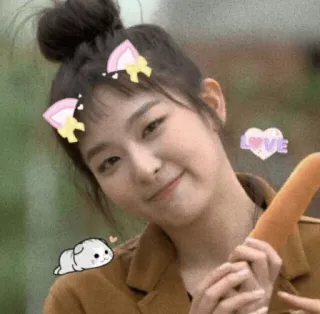 💘 LOVE woman, love, ears, heart, cute, person, cartoon telegram sticker