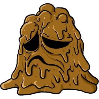 😞 Mancha, Barro, Triste, Dibujo animado, Goteo, Monstruo, Raro telegram sticker