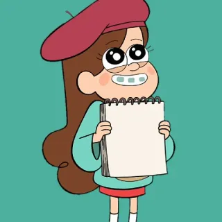 📝 Mabel Pines Gravity Falls cartoon, animation, Mabel Pines, Gravity Falls, drawing telegram sticker