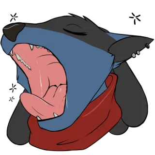 😴 perro, bostezando, animal, dibujo animado, lindo telegram sticker