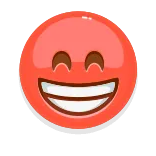 😁 lächeln, fröhlich, rot, emoji, gesicht telegram sticker